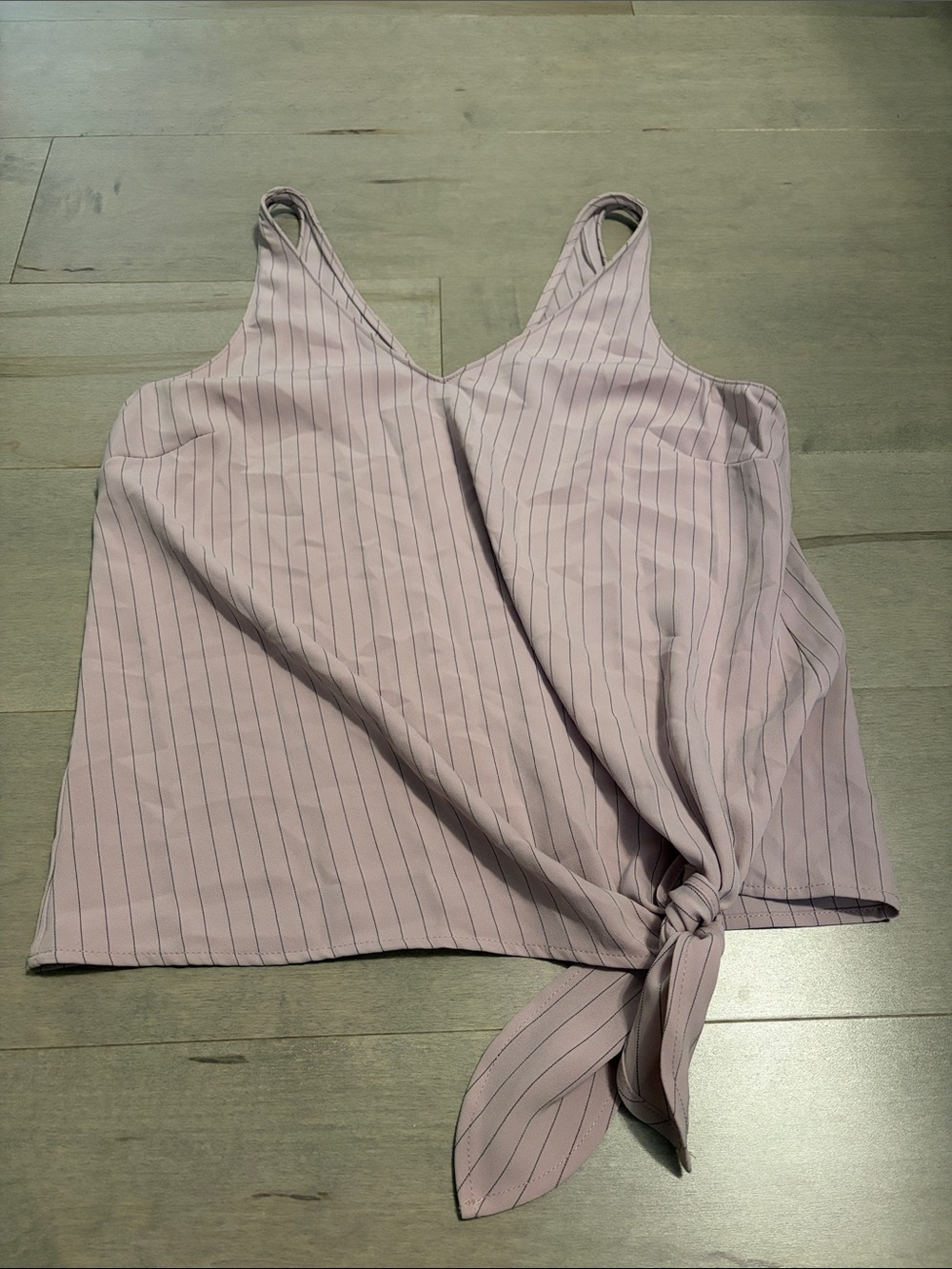 Dynamite Like New Light Mauve Pinstripe Tie-Front Camisole Tank Top